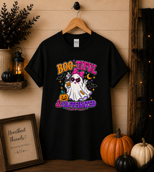 Boo-tiful & Caffeinated Halloween Graphic Tee